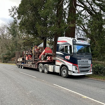 lorry with machinery on the back